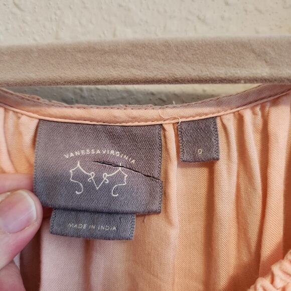 Anthropologie Sadie Peach Eyelet Swing Top Size 0 - Picture 7 of 11